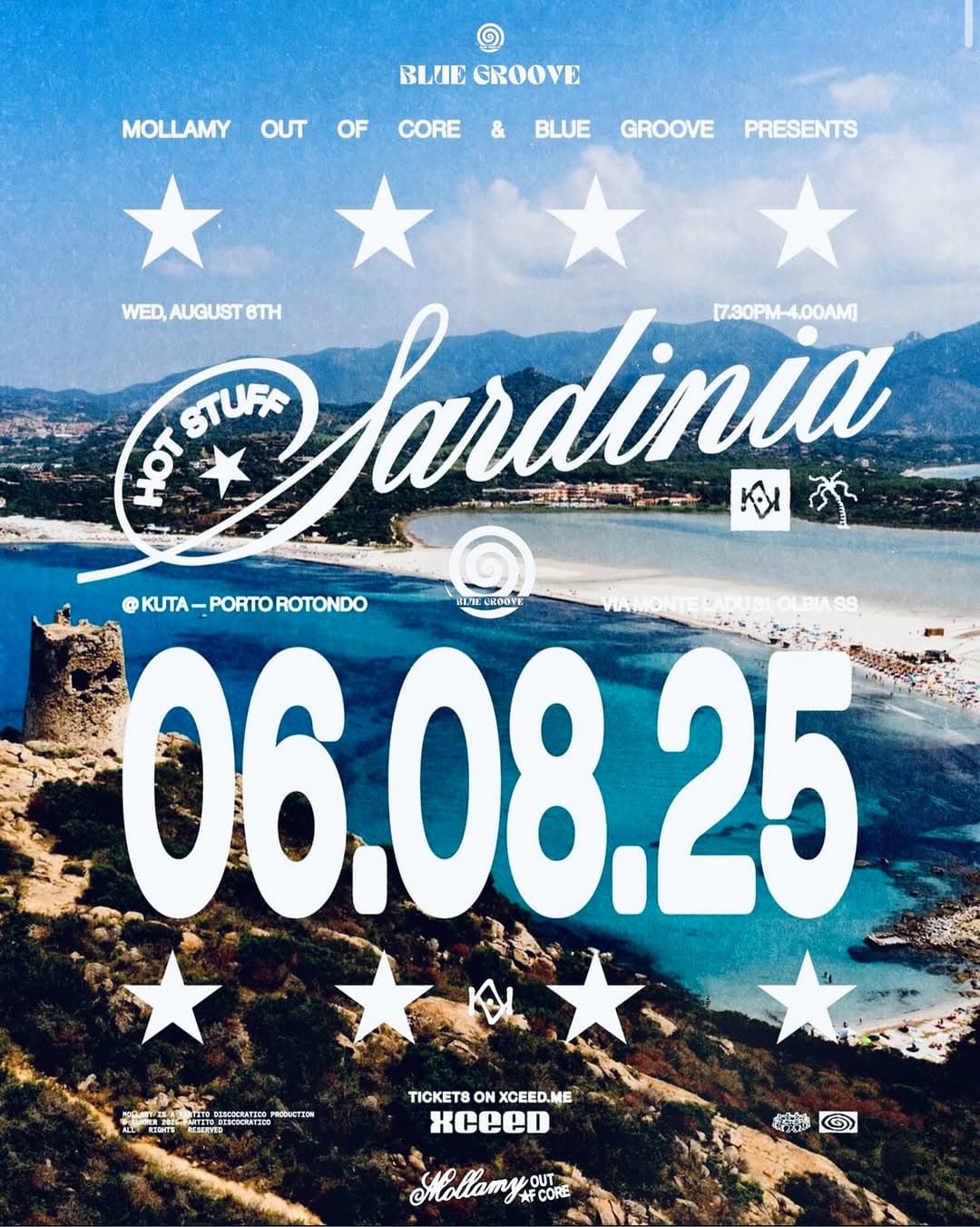 Blue Groove at Kuta, Porto Rotondo – Sardinia — event poster